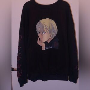 Black TheKidLaroi Graphic Crewneck Sweater From The F Love Collection